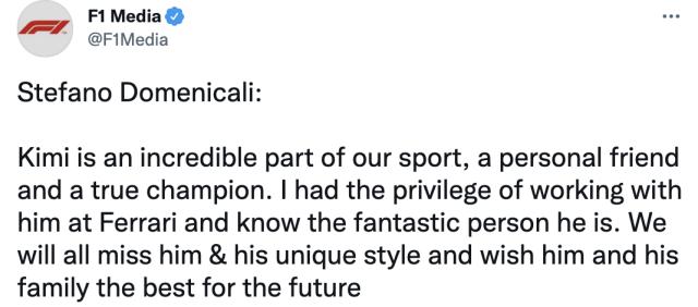 开云体育中心-莱库宁宣布退役 F1主席、车队领队和队友送上祝福